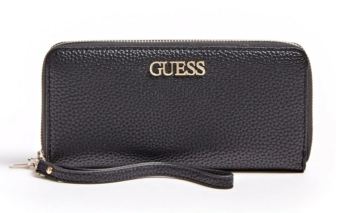 Guess, Alby, Textile Wallet, SLG Large Zip, Black, For Women