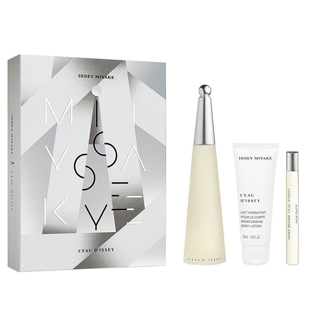Set Crăciun 2023 Issey Miyake: L'Eau d'Issey, Parfum, Pentru femei, 100 ml + L'Eau d'Issey, Hidratant, Loțiune de corp, 50 ml + L'Eau d'Issey, Parfum, Pentru femei, 10 ml