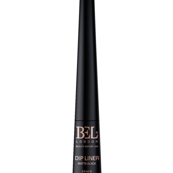 Bel London, Dip Liner, Aqua, Waterproof, Colour, Contouring, Liquid Eyeliner, Matte Black, 2.5 ml