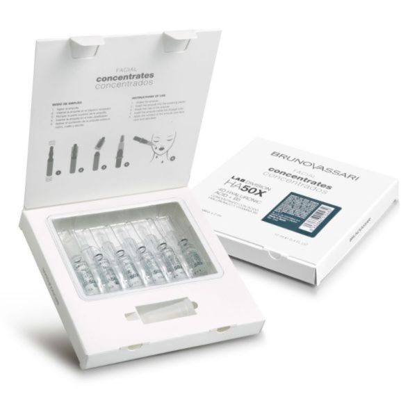 Set, Bruno Vassari, HA50X, Hyaluronic Acid, Hydra-Nourishing, Ampoules Treatment Serum, For Face, For Women, 6 pcs, 2 ml