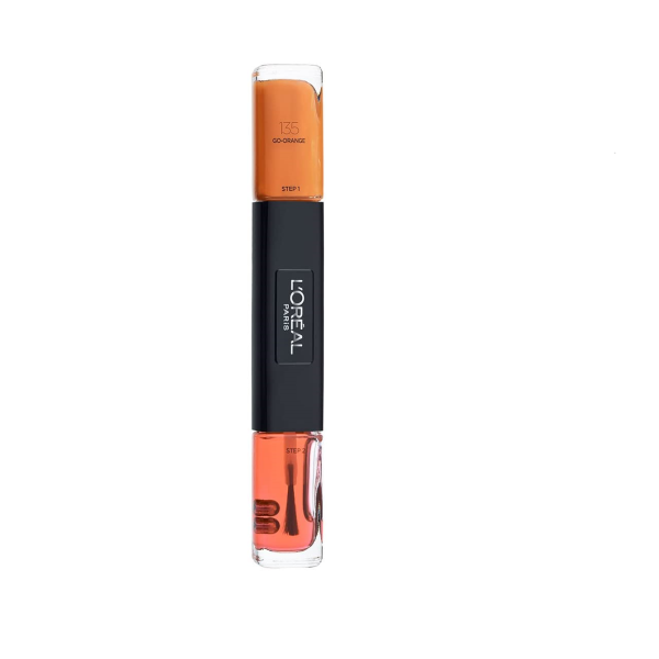 L'Oreal Paris, Infallible, Gel-Effect, Nail Polish 2-In-1, 135, Go-Orange, 2 x, 5 ml