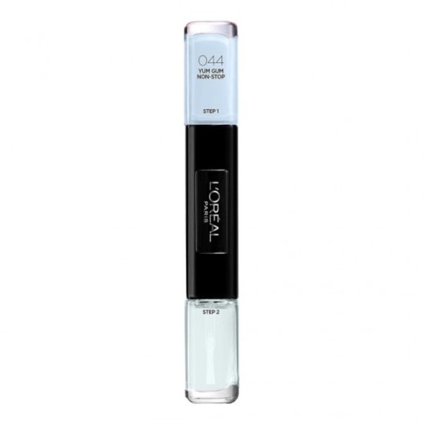 L'Oreal Paris, Infallible, Nail Polish 2-In-1, 44, Yum Gum Non-Stop, 2 x, 5 ml