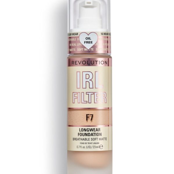 Makeup Revolution, IRL Filter, Oil Free, Long Wear, Cream Foundation, F7, 23 ml