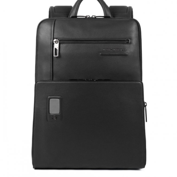 Piquadro, Tasche, Leather, Leather Backpack, Black, For Men
