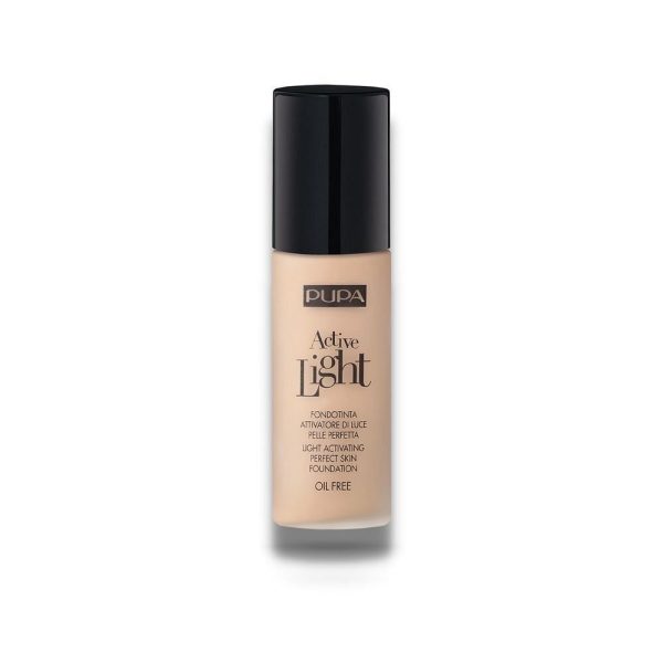 Pupa, Active-Light, Oil Free, Illuminating, Liquid Foundation, 51, Sandy Brown, 30 ml