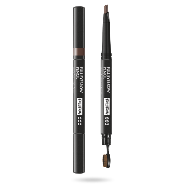 Pupa, Full, Paraben-Free, Definer, Double-Ended, Eyebrow Cream Pencil & Brush 2-In-1, 003, Dark Brown, 0.2 g *Tester