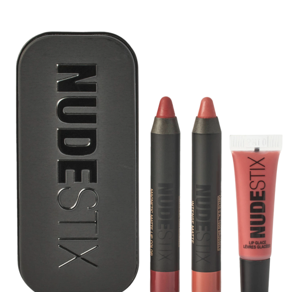 Set Nudestix: Red Hot Lips Mini Kit Royal, Cream Lipstick, Burgundy, 2.5 ml + Red Hot Lips Mini Kit Royal, Cream Lipstick, 04, Nude, 2 ml